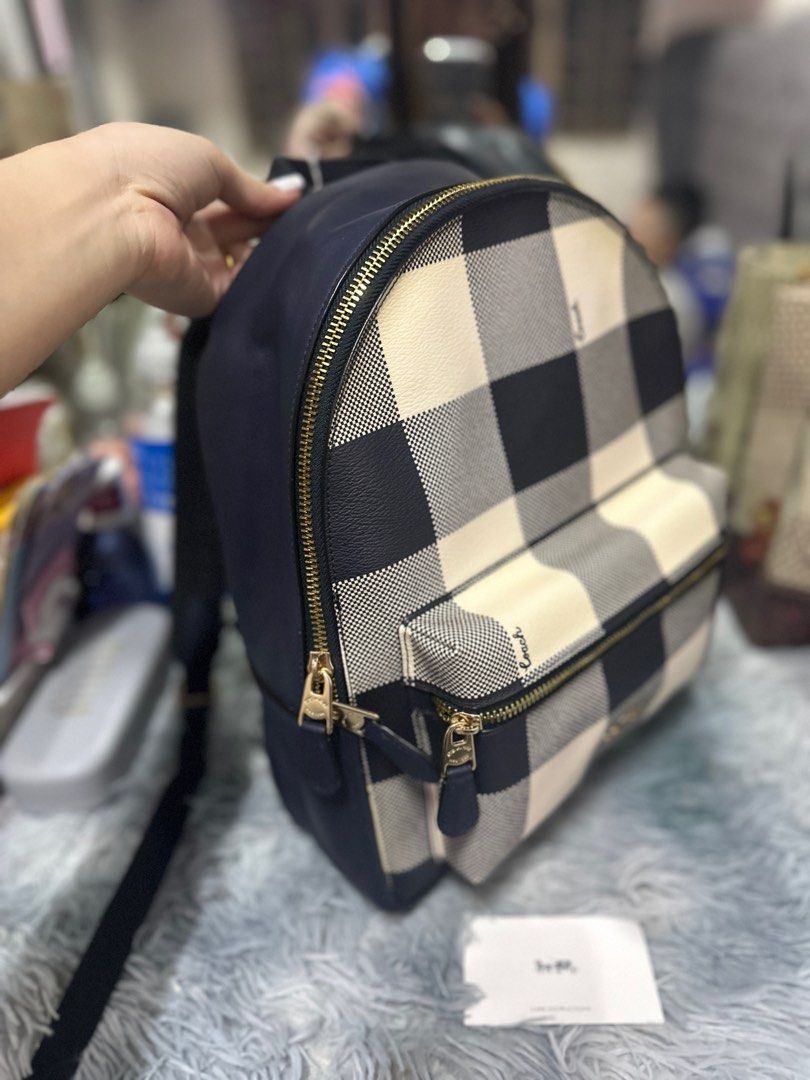 Coach gingham deals backpack