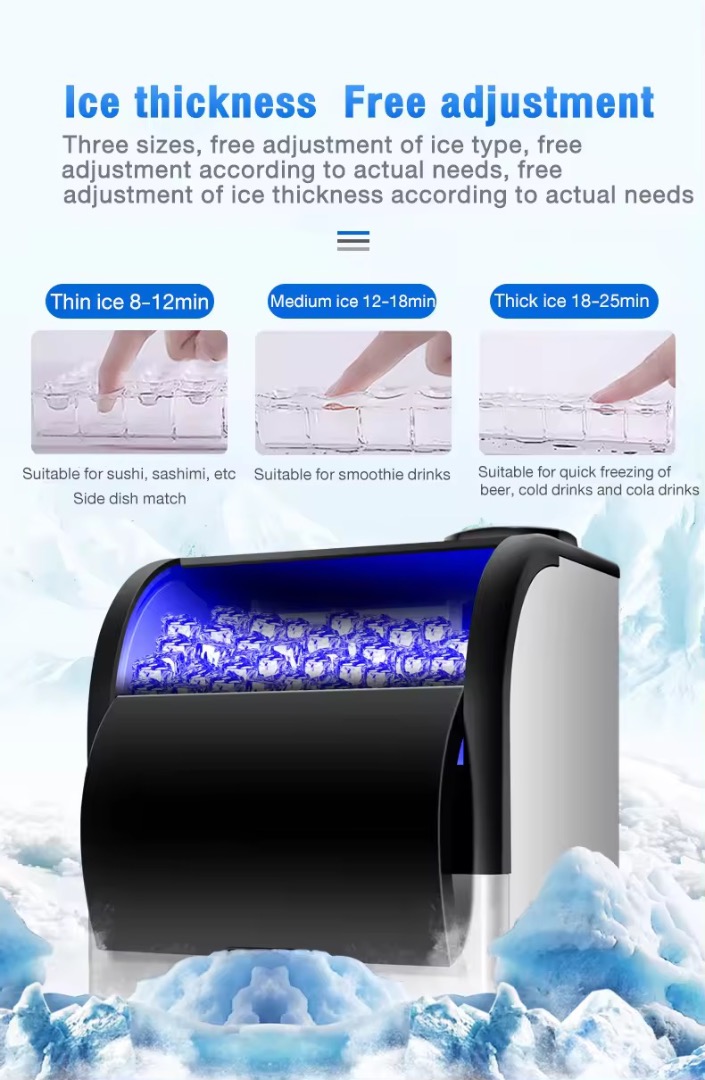 Commercial ice maker (220V 60HZ Philippine motor) automatic ice maker 95KG large capacity