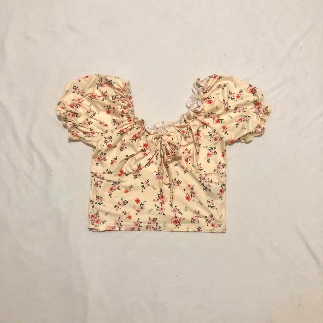 Coquette Puff Sleeve Crop Top