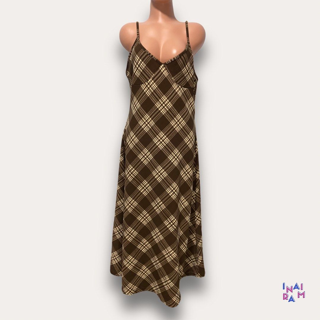 Aesthetic plaid new arrivals dress