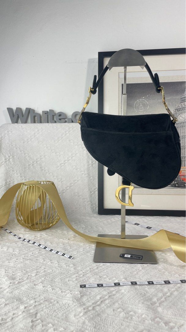 Christian dior sales velvet saddle bag