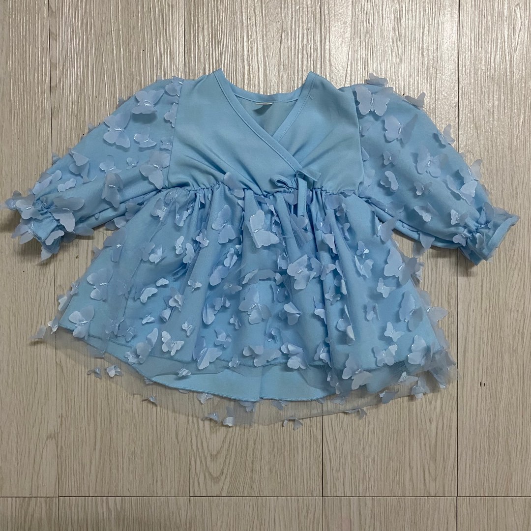 Blue colour dress top baby images