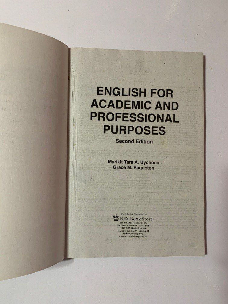 English for Academic and Professional Purposes Book for Grade 12 SHS