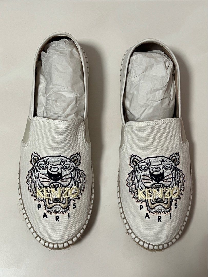 KENZO Espadrille Elastic Tiger White Women s Fashion Footwear