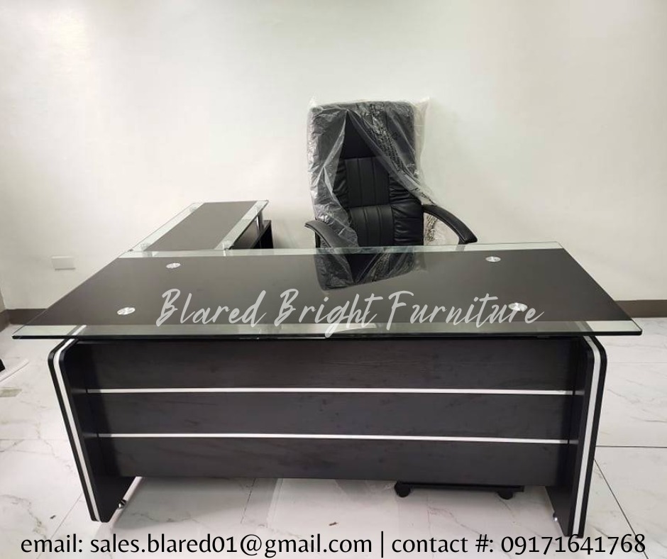 ET-1607 Executive Table - Glass Top Black Color OFFICE FURNITURE .. on ...