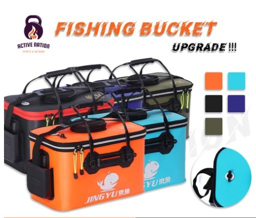 Folding Live Fishing Bucket Portable EVA Live Fish Bait Bucket