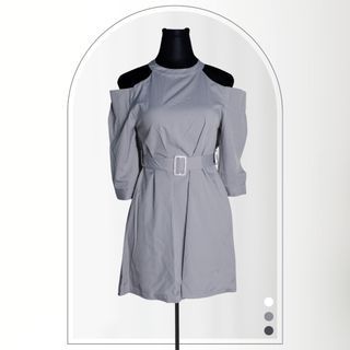 Gray Mini Dress (Cut out shoulder)