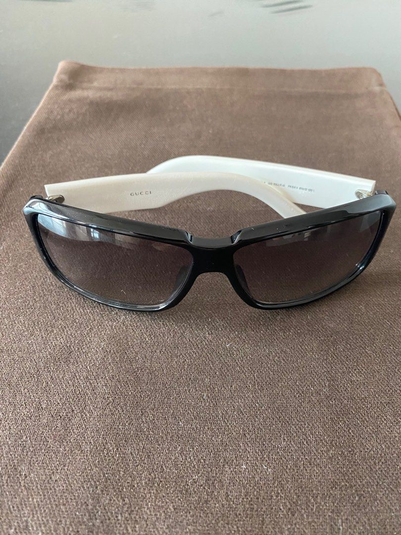 gucci black and white sunglasses
