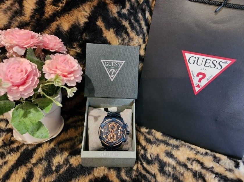 Guess W0522G3 Blue Stainless Steel Chronograph Men s Watch Men s