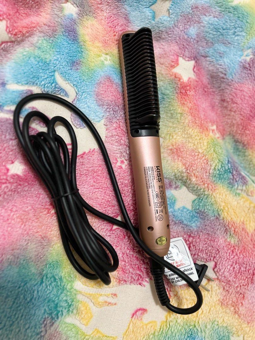 Kiss products professional ceramic hair styling comb straightener gold sale edition