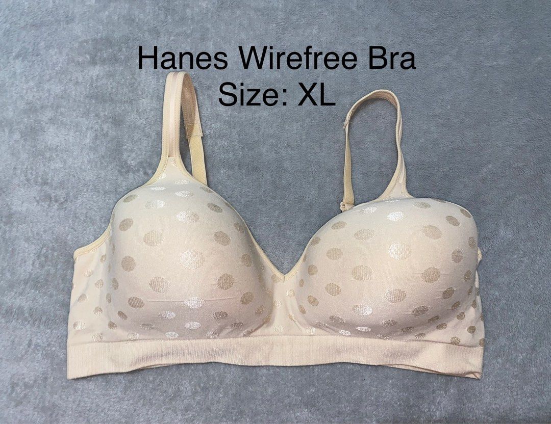 Hanes (XL) Wirefree Full Coverage Bra, Women's Fashion
