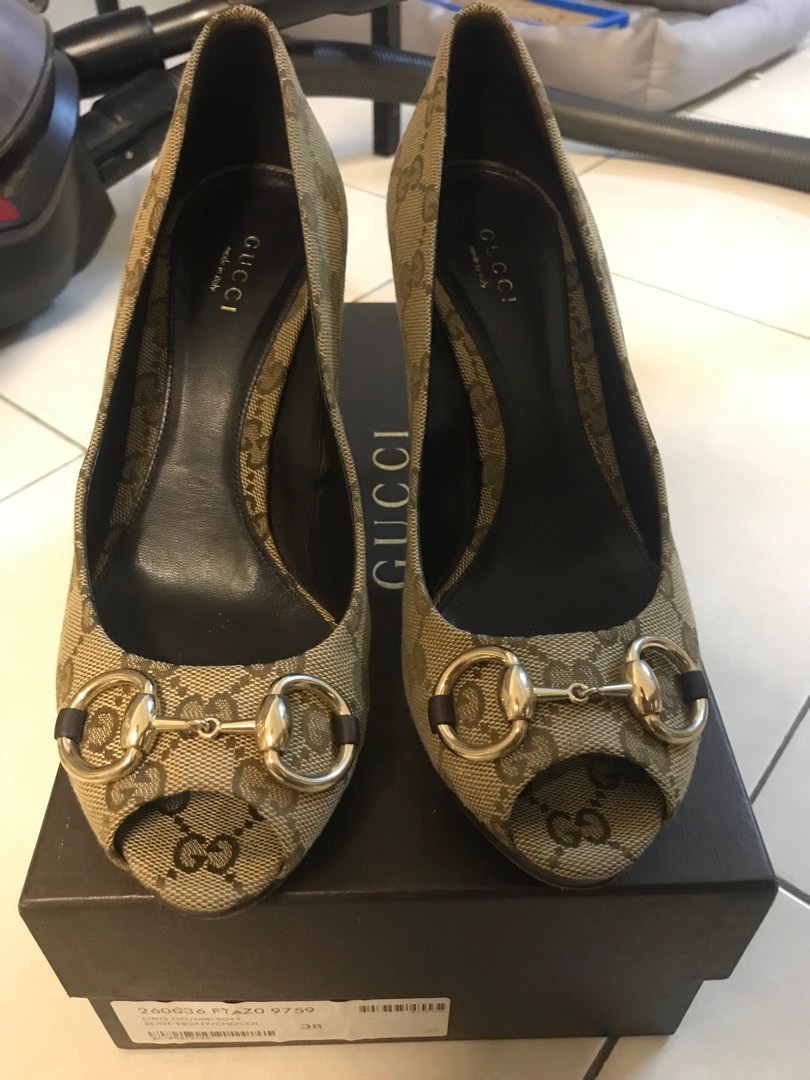 Gucci monogram heels online