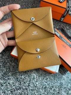 Hermes Calvi Calvi Duo Card Holder, Brown