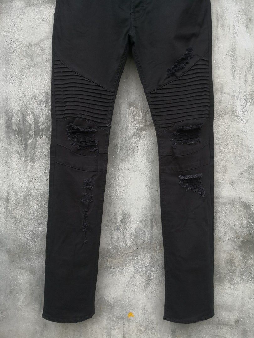 H and m black biker jeans sale