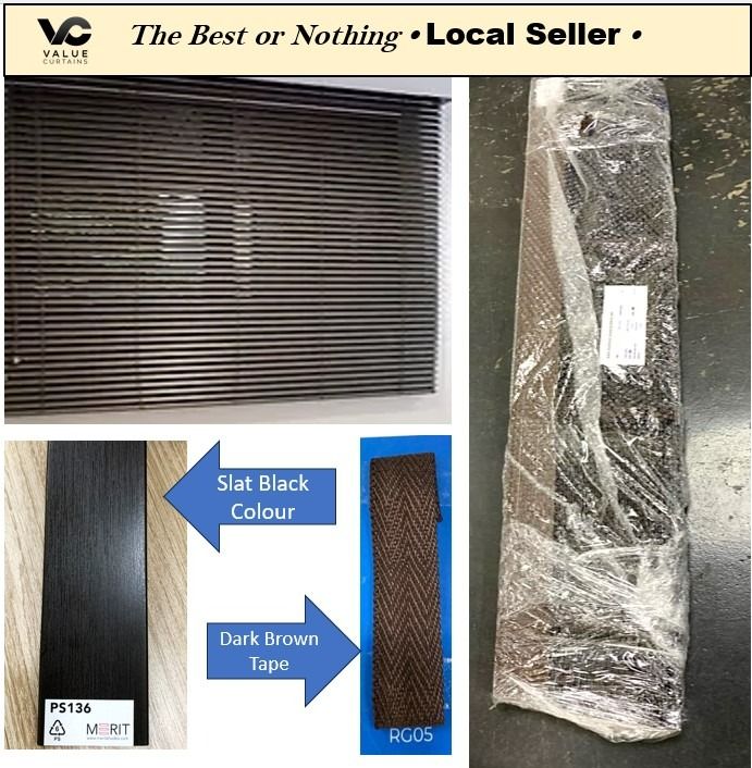 *HOT PROMOTION*  Timber blind BLACK with Dark brown decorative tape (W59 x H73.25 INCH)62863114580354111