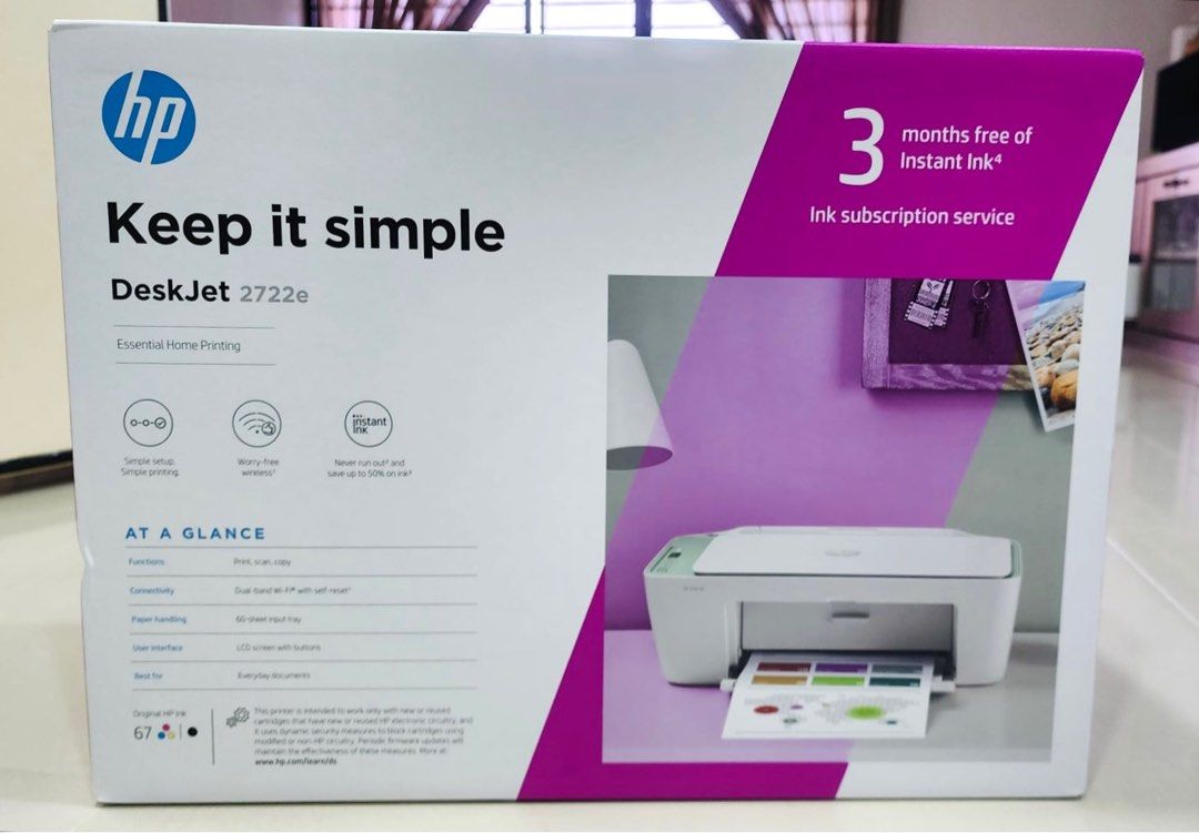 HP Deskjet 2722e AllinOne Printer, Computers & Tech, Printers
