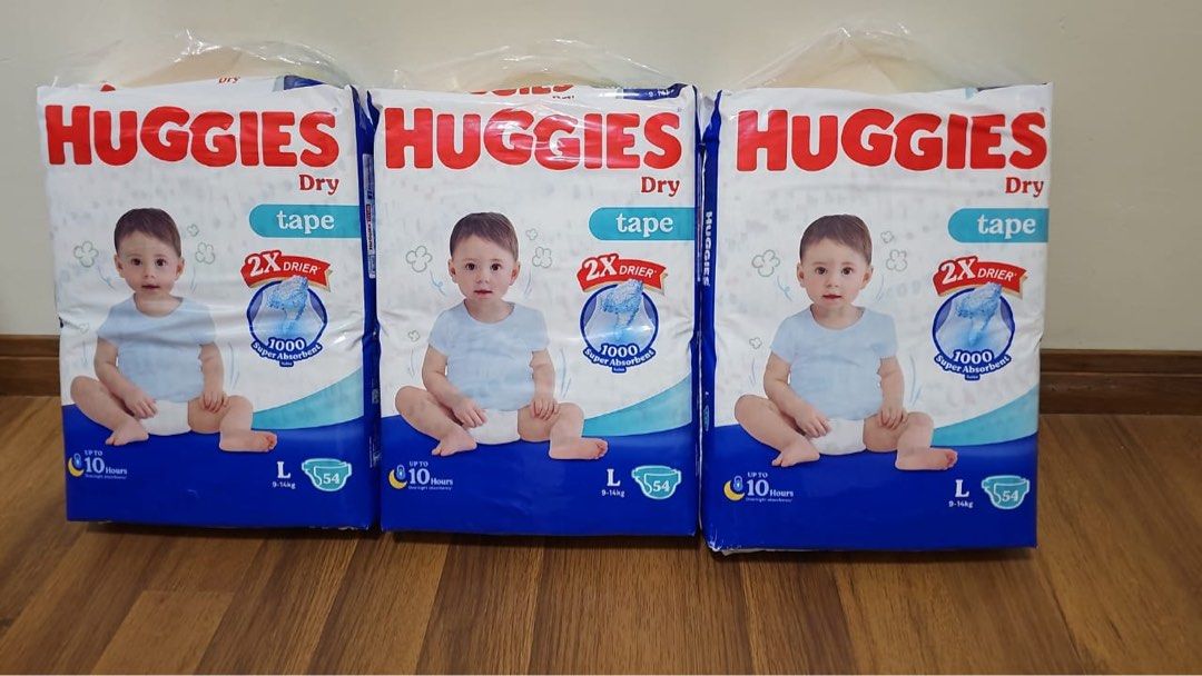 Huggies dry taped cheap diapers large size