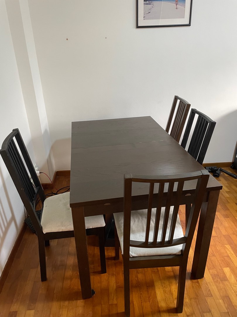 IKEA dining table and chairs, Furniture & Home Living, Furniture ...