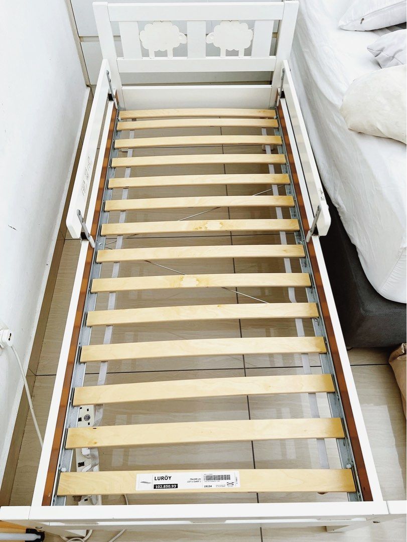 IKEA KRITTER bed mattress with slatted bed base For kids, Furniture