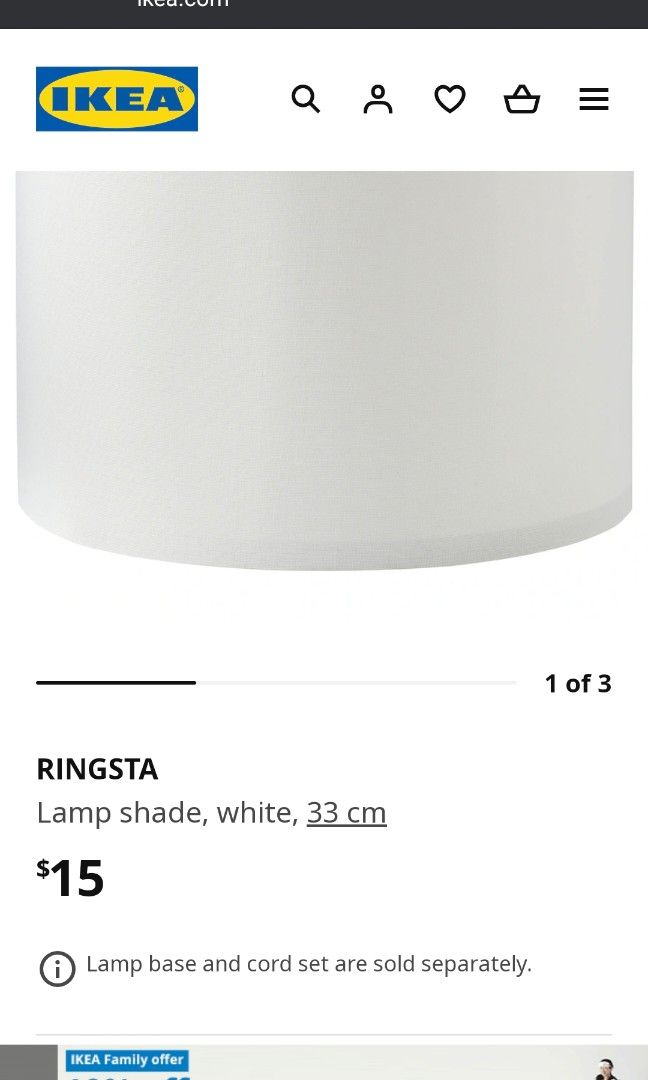 RINGSTA Lamp shade - white 33 cm (13 )