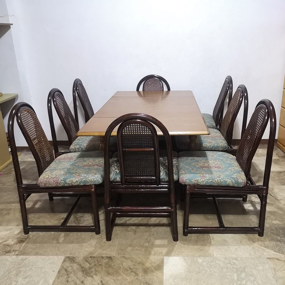 Japan vintage extendable oakwood table up to 8 seater SOLD 8x chair