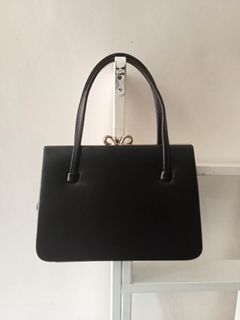 Japan black  genuine leather hand bag