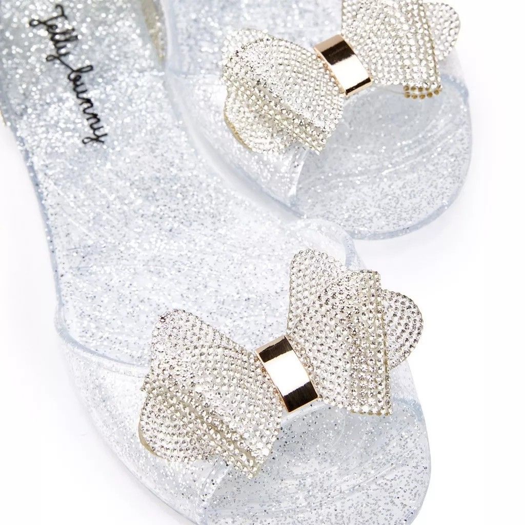 JELLY BUNNY MADINA FLATS SANDALS B21WLSI001 GLITTER SILVER
