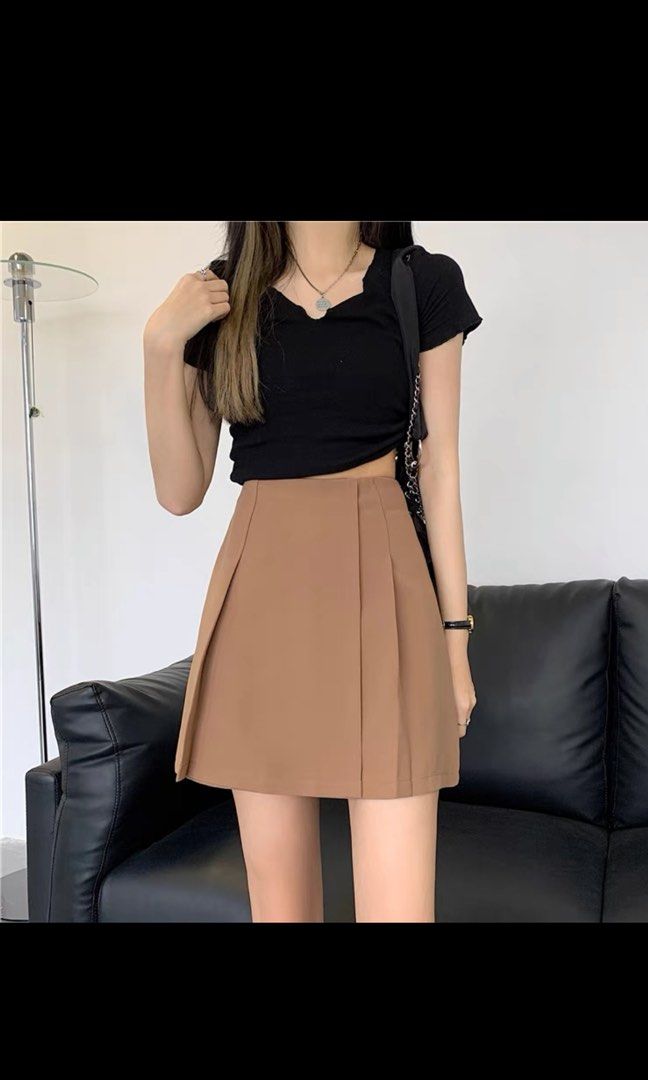 Khaki skirt a line clearance