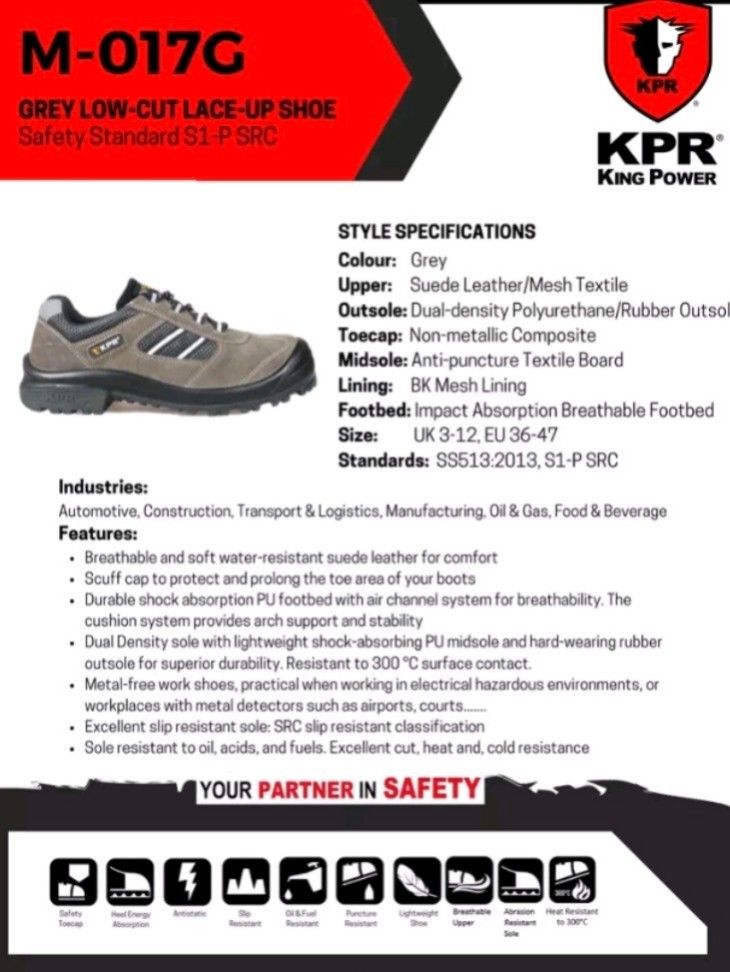 King Power Safety Shoes, Men's Fashion, Footwear, Sneakers on Carousell
