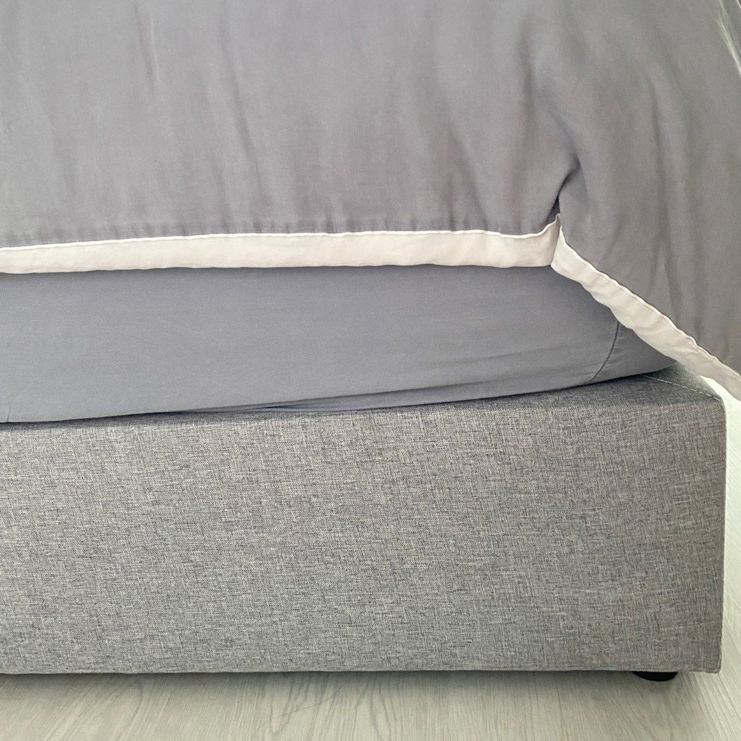 King Size Bed Frame Bed Base Box (Fabric), Furniture & Home Living