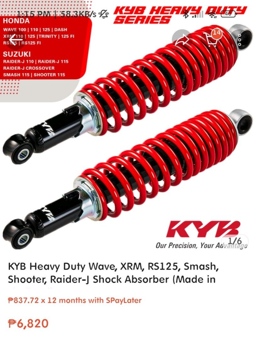 KYB heavy duty shock Wave Dash Xrm Raider J Smash Shooter