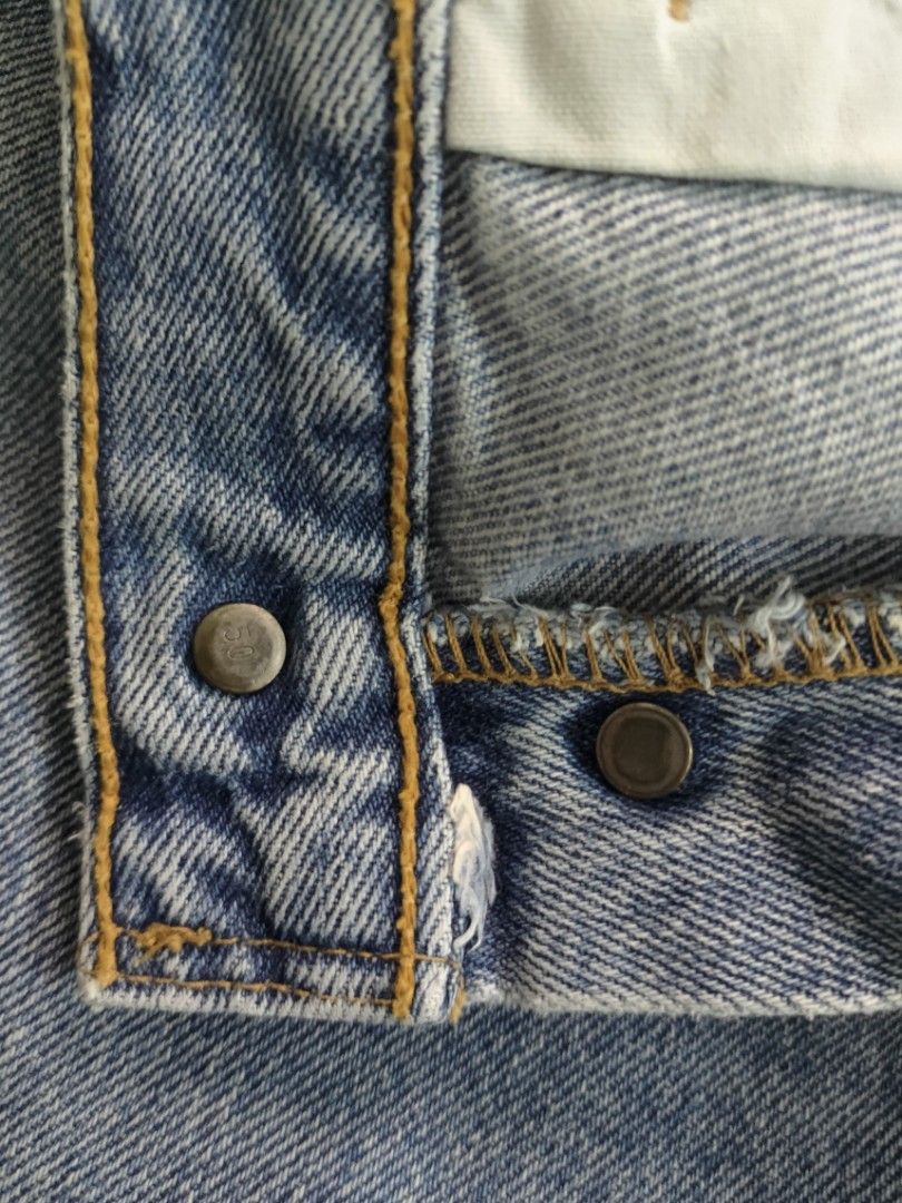 Levis 501 straight made in usa denim washed rigid solid size 31