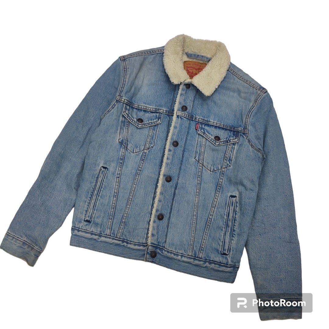 Levis Sherpa Trucker Washed Jacket Men s Fashion Coats Jackets