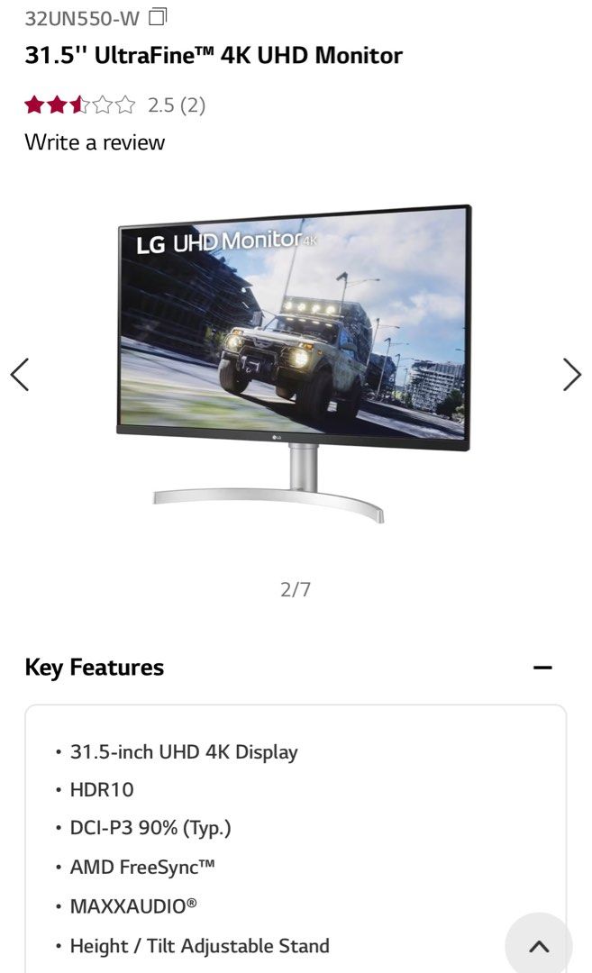 LG 32UN550 31.5'' UltraFine™ 4K UHD Monitor, 電腦＆科技, 電腦周邊
