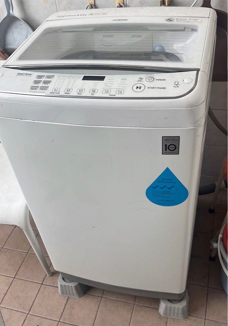 LG direct drive washing machine 9kg top load, TV & Home Appliances