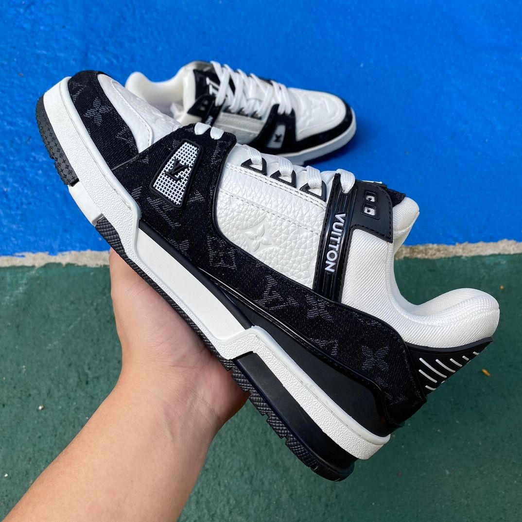 lv trainer sneaker denim