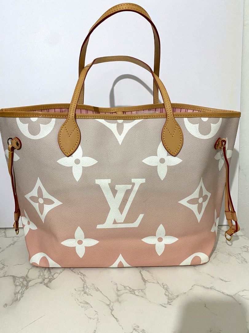 Louis Vuitton tote bag Neverfull Monogram Love Lock limited women handbag  brown