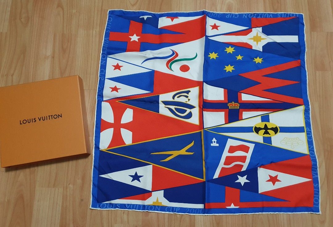 Louis Vuitton Scarf Limited Edition (Category: Luxury Accessories) located in Manila. Submitted by mybrandshop (Listing ID 1244027200, Image 2). Description: Louis Vuitton Silk Scarf LV Cup 2000 Limited Edition Authentic with Box 22 x 22 inches dry cleaned already #topitems.