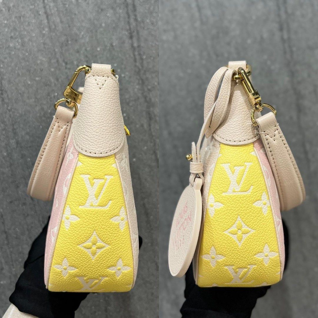 Louis Vuitton Pink, Beige, and Yellow Monogram Empreinte Leather Spring in The City Bagatelle NM Gold Hardware, 2022, Pink/Beige/Yellow Womens Handbag
