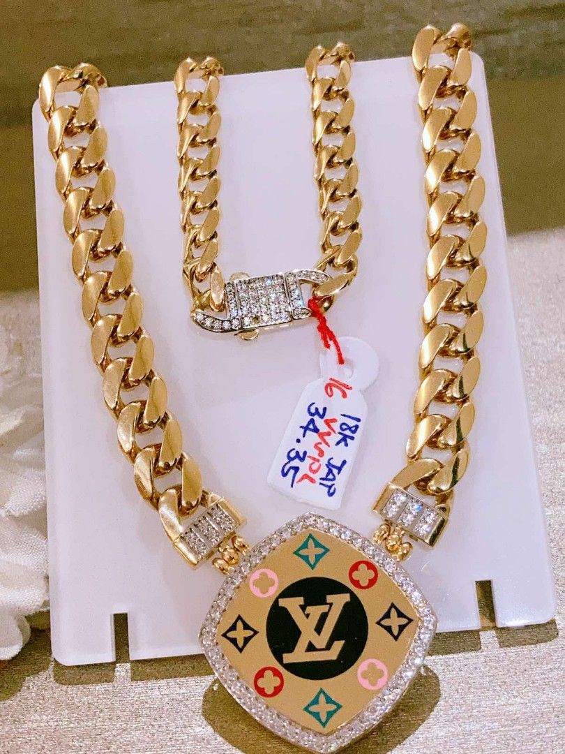 Lv Louis vuitton diamond pendant, Women's Fashion, Jewelry & Organizers,  Necklaces on Carousell