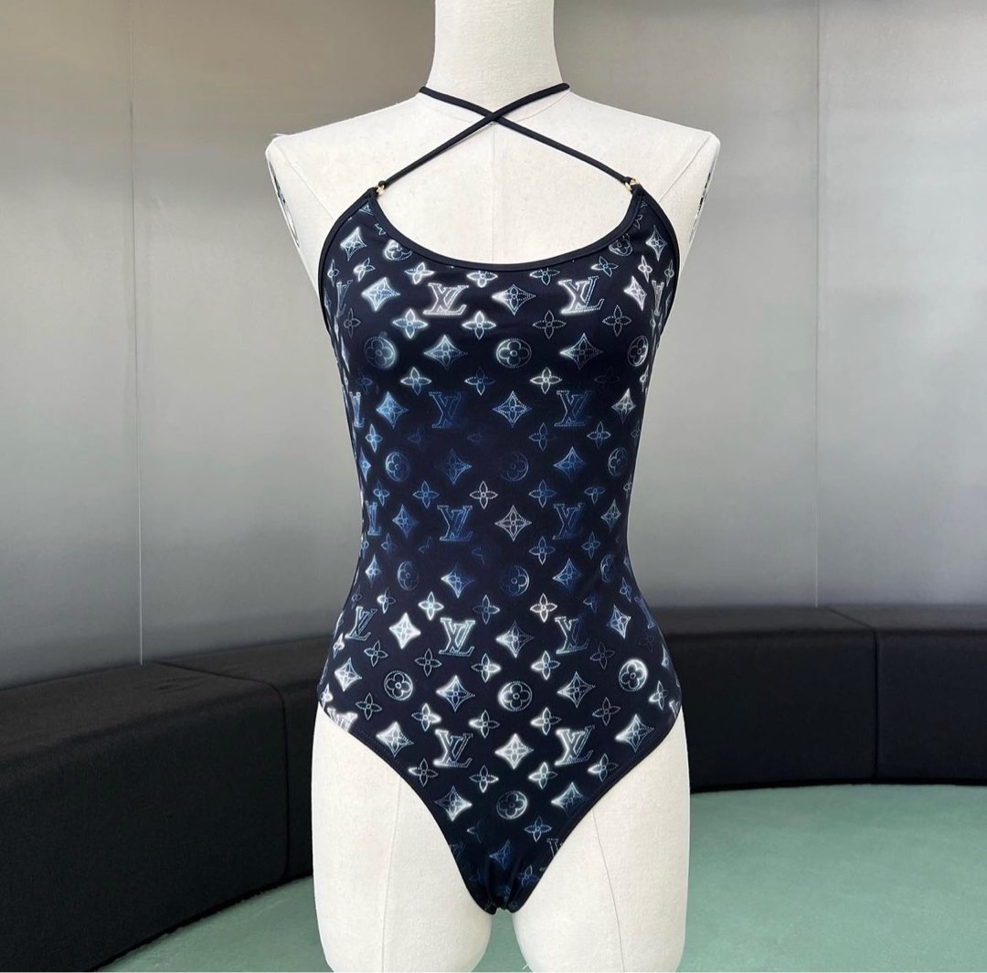 LV Swimsuit Navy blue, Women's Fashion, Swimwear, Bikinis & Swimsuits