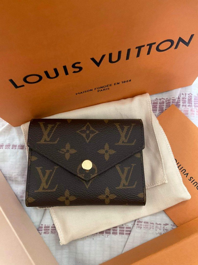 LV Victorine Wallet w/ gold button, Luxury, Bags & Wallets on Carousell