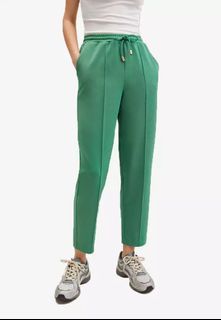 Mango Drawstring Trousers Celana Green
