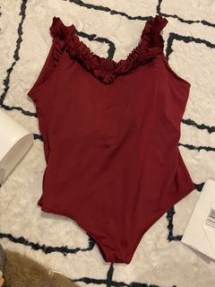 Maroon red bathing suit swim suit small