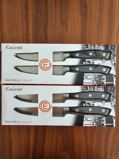 MasterCHEF 2 Pc Steak Knife Set Triple Rivet Full-Tang Stainless