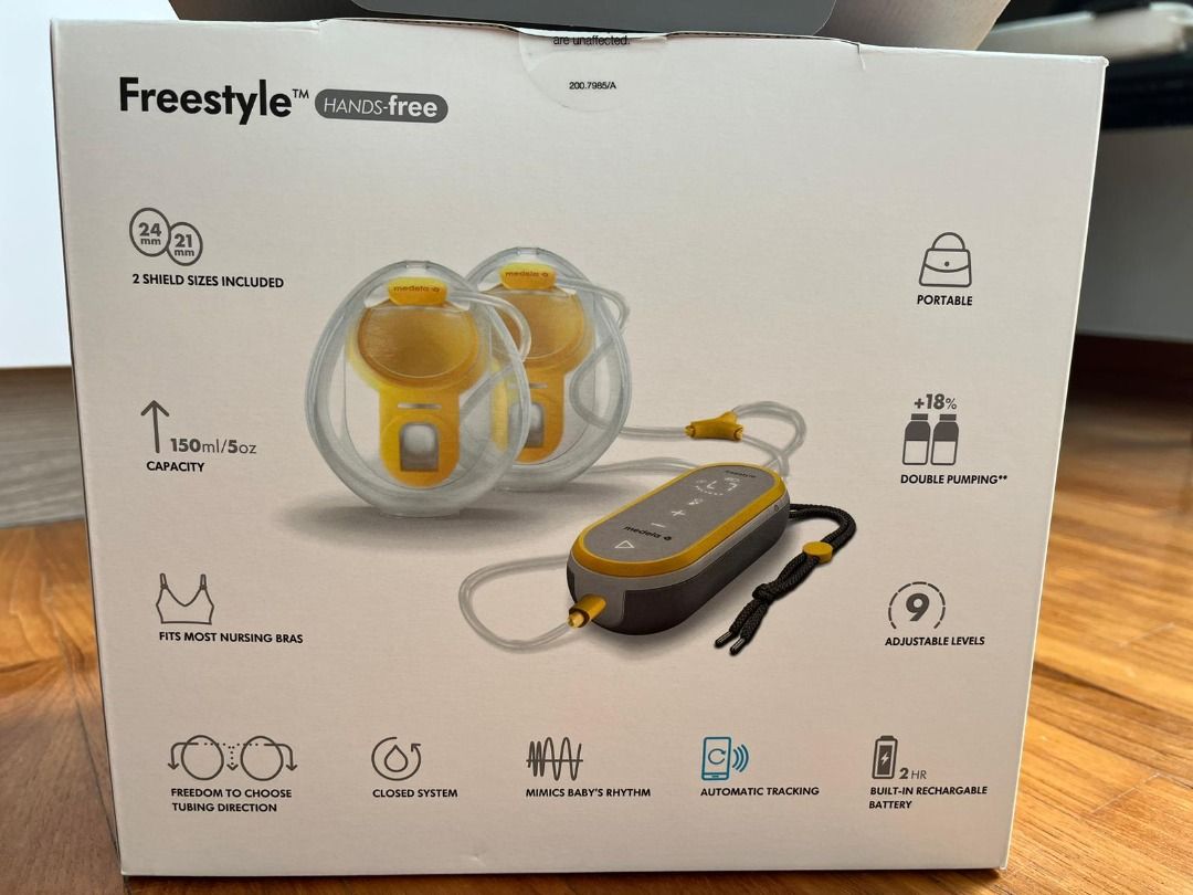 Freestyle Hands-Free Double Electric Wearable Breast Pump, 21mm / 24mm,  MEDELA - transparent