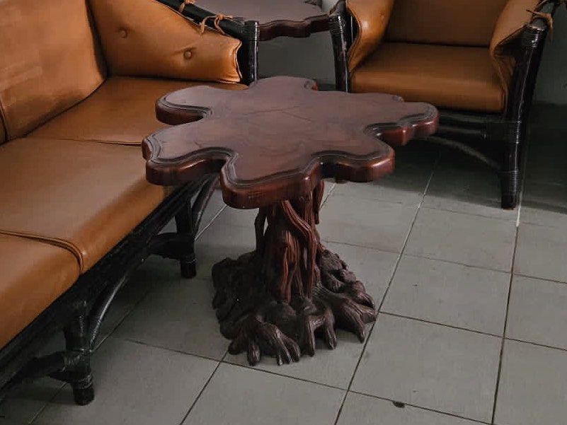 Meja kayu Jati Carved Wood Side Table on Carousell