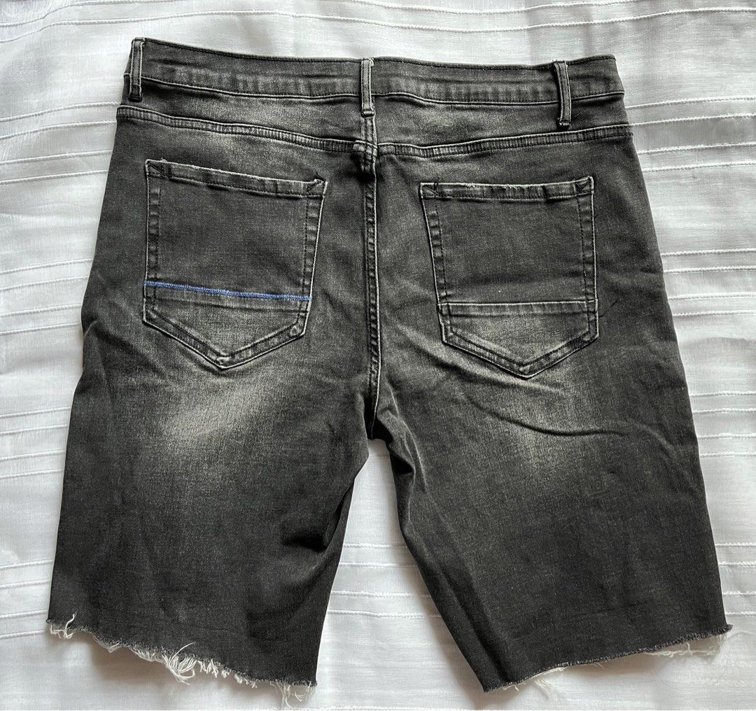 Vintage Jorts Dark Grey Baggy Distressed , Men's Fashion, Bottoms