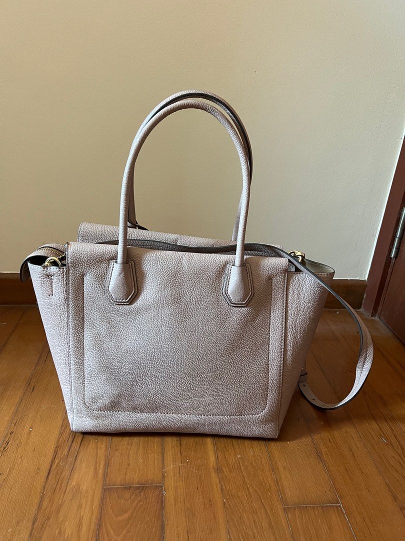 Authentic Michael Kors MKL Mercer Large Leather Satchel Fawn Color