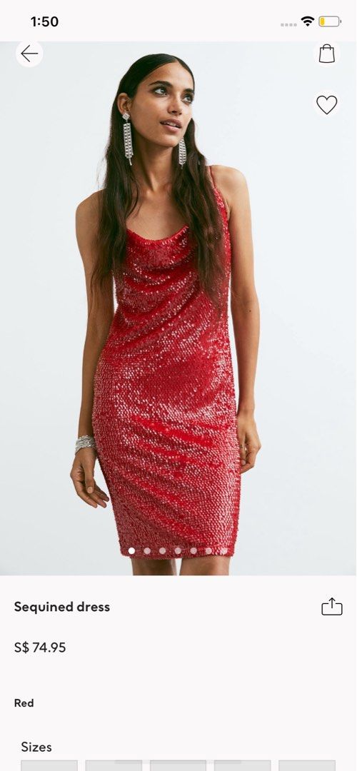 H&m red sparkly dress sale